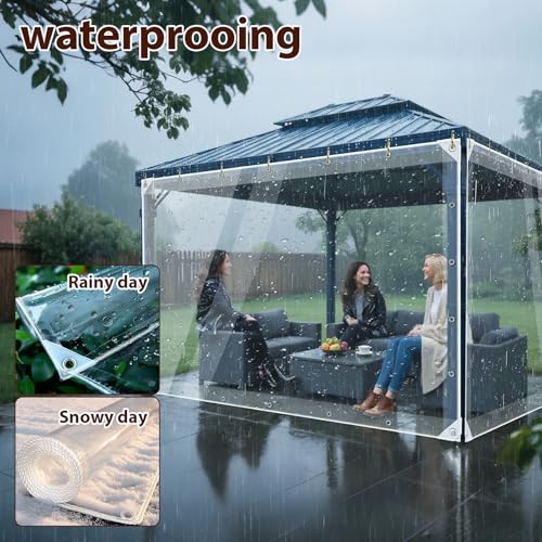 LCYFBE 3 x 6 FT Clear Tarps Heavy Duty PVC Vinyl 14 Mil Thick Tarpaulin Glass Tarpaulin with Metal Grommets, Protects Against Water, Tear, Cold Weather Resistan for Greenhouse Balcony Garden - Image 4