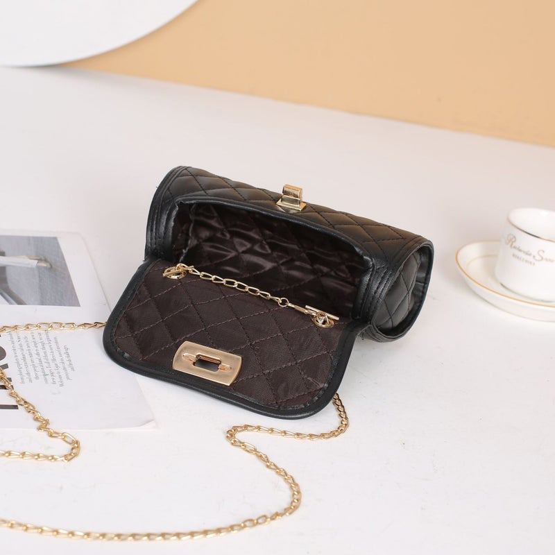 Sweet Rhombus Embroidered Pillow Bag Trendy Pearl Handle Chain Shoulder Bag Mini Portable Mobile Phone Bag Shoulder Bag Batch - Image 5