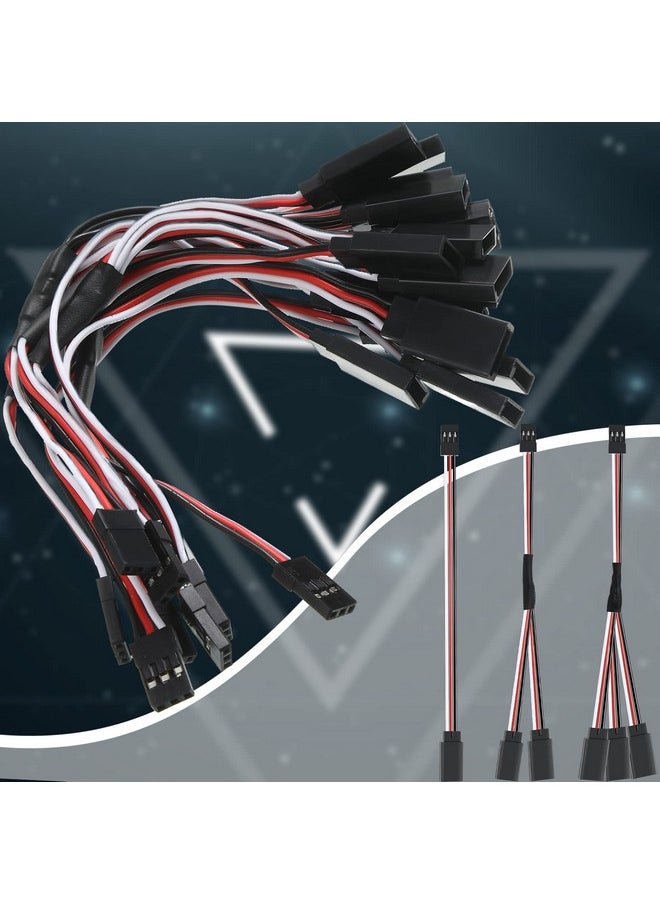 Eccliy - 9 Pieces Jst Y Connector 3 Pin Jst Plug Splitters Servo Extension Jst Male To Female Rc Servo Extension Cord Wire Cable Compatible With Rc Jr Futaba Rc Car Or Airplanes (Mixed Style) - Image 1