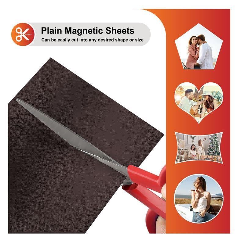 ANOXA Magnetic Sheet Papers Plain Adhesive Flexible Peel and Stick A4 Size Fridge Magnets Self for Crafts, Photos, Stamps, Etc. Decoration (30X20 cm) (1 PCS), Black - Image 5