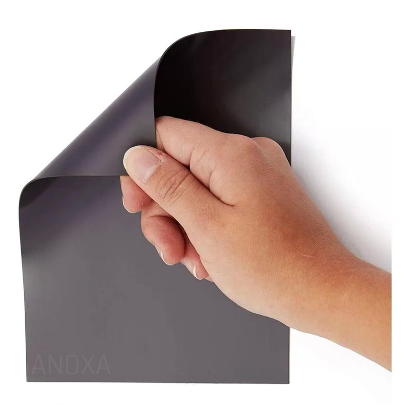 ANOXA Magnetic Sheet Papers Plain Adhesive Flexible Peel and Stick A4 Size Fridge Magnets Self for Crafts, Photos, Stamps, Etc. Decoration (30X20 cm) (1 PCS), Black - Image 4