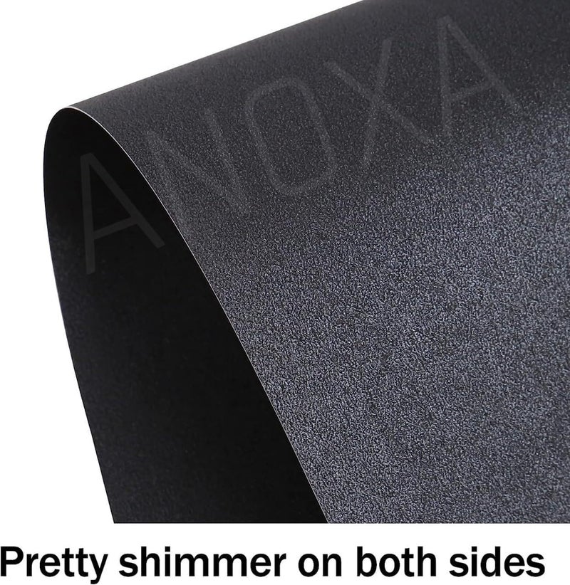 ANOXA Magnetic Sheet Papers Plain Adhesive Flexible Peel and Stick A4 Size Fridge Magnets Self for Crafts, Photos, Stamps, Etc. Decoration (30X20 cm) (1 PCS), Black - Image 1