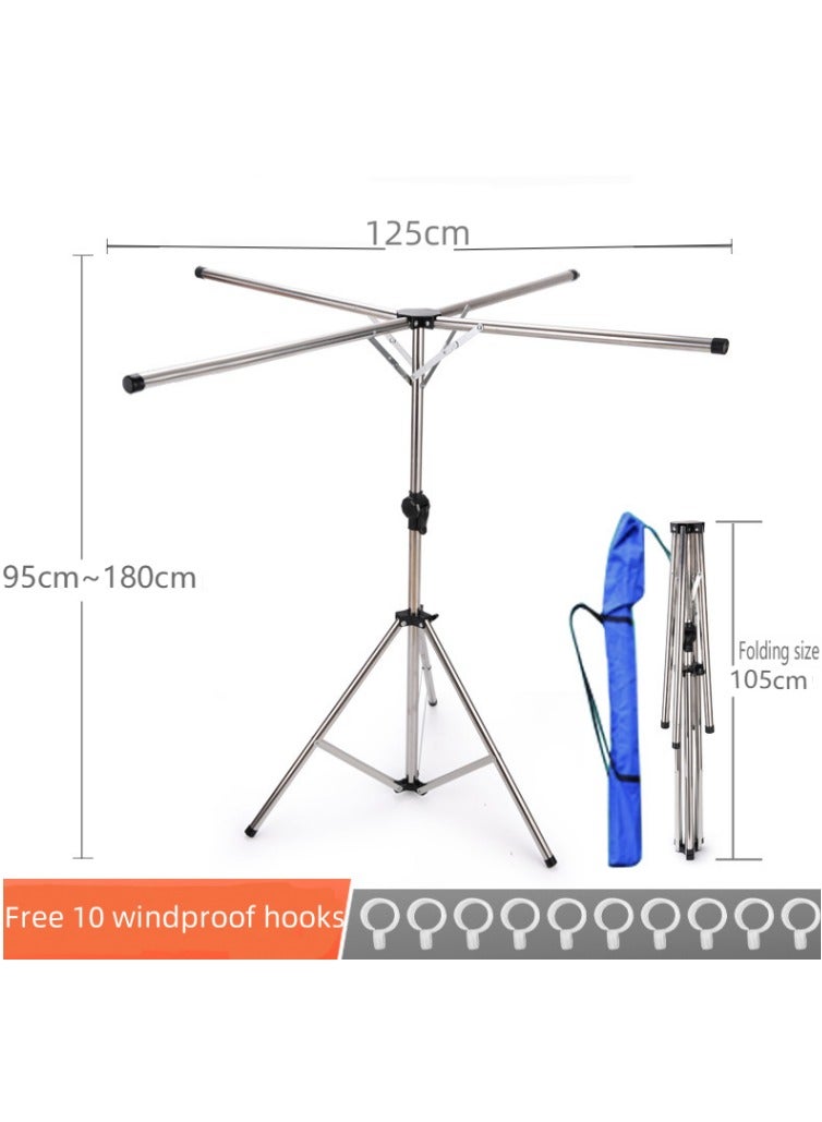 EXCLIFE 125×95~180cm adjustable height clothes drying rack with handbag - Image 2