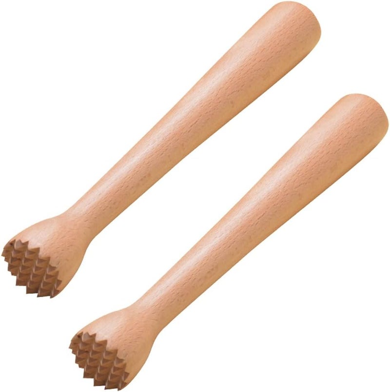 datsto Wooden Muddler for Cocktails 10 Inches, Drink Muddler for Home and Bar, Sturdy Wood, Professional Bar Tool for Mojitos, Fruit Drinks, Set of 2 - Image 1