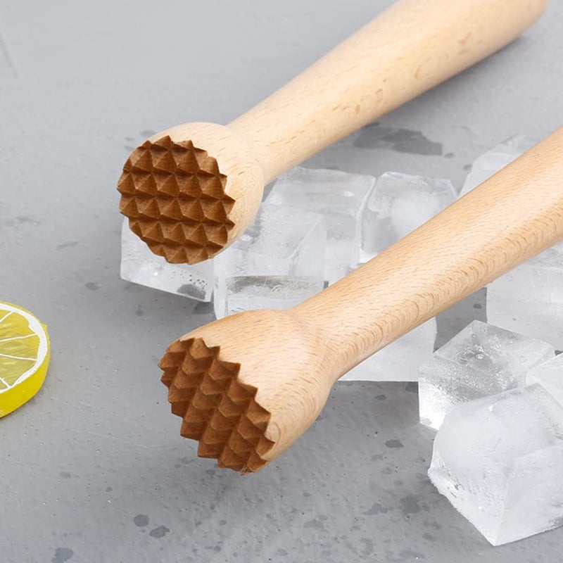 datsto Wooden Muddler for Cocktails 10 Inches, Drink Muddler for Home and Bar, Sturdy Wood, Professional Bar Tool for Mojitos, Fruit Drinks, Set of 2 - Image 5