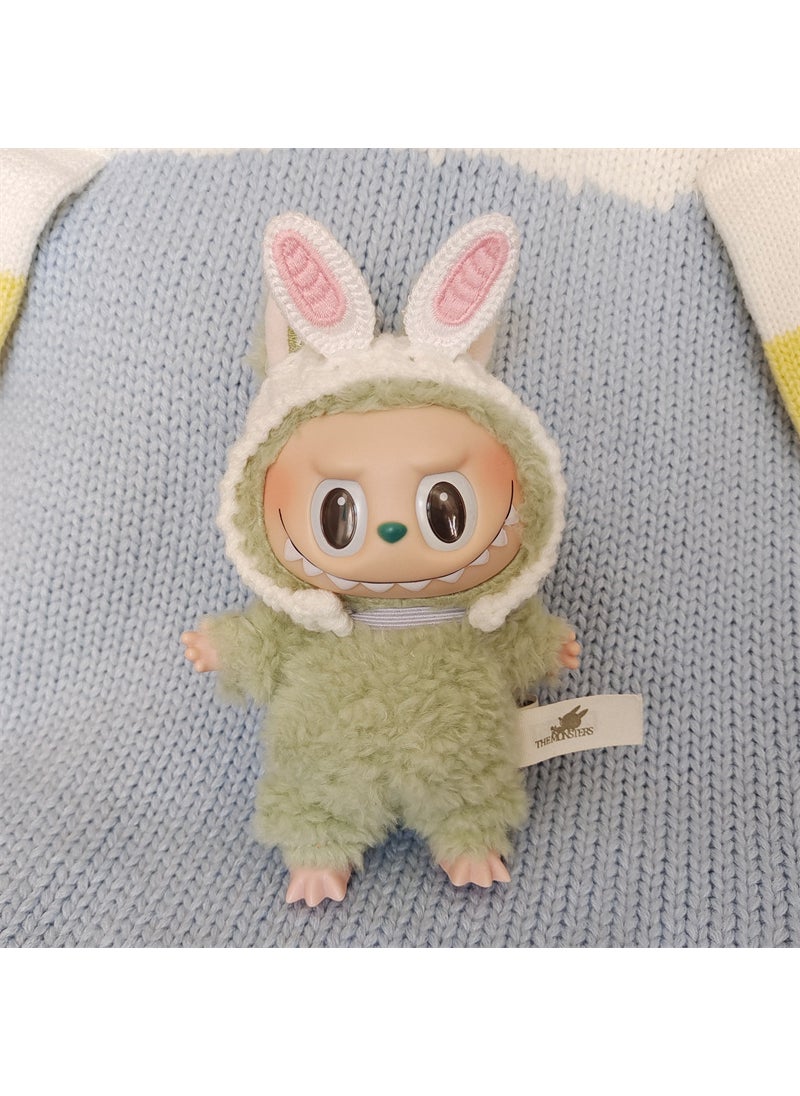 Labubu Knit Hairband Doll Outfit Set elastic knit lamb headdress 