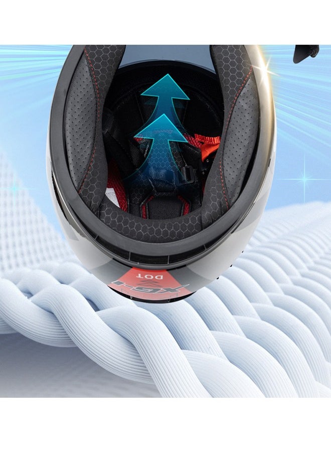 Hihonor Full Face Motorcycle Helmet， Racing Motocross Helmets with Compatible Clear and Tinted Visors， Street Bike Helmet for Men and Women Suitable for All Seasons  - Image 4