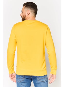 Levi's Men Crew Neck Long Sleeves Graphic Print Sweatshirt, Yellow  - Image 3