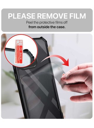 غطاء رقيق لهاتف OnePlus Nord CE5 5G 2025 مصنوع من تي بي يو هجين مع حواف حامية مرتفعة (MCAPSA) - شفاف/أسود - view 4