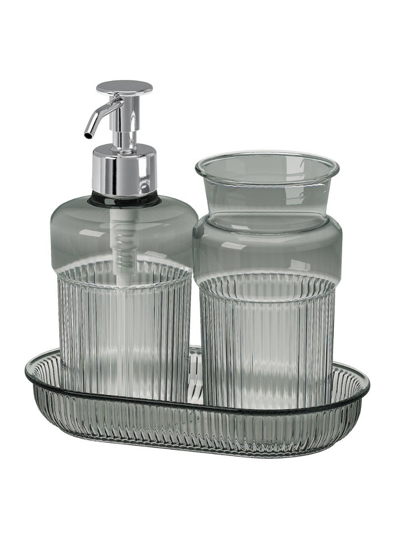 3-Piece Bathroom Set – Grey | Modern Elegant Design - Image 1