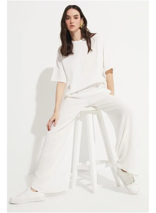 JUNE June Crew Neck 100% Cotton Basic Tshirt White