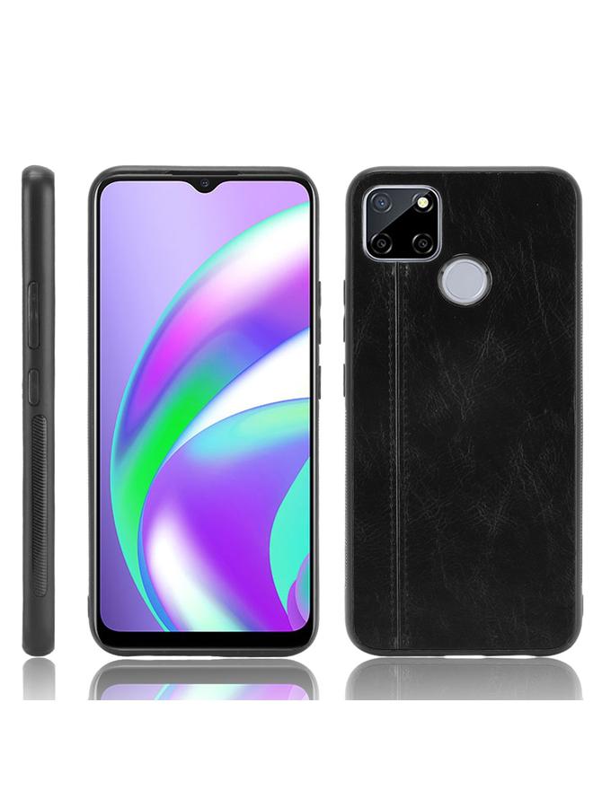 اس-توب جراب لهاتف OPPO Realme C12 / C25 / 7i مصنوع من جلد البقر المقاوم للصدمات ومخيط بنمط جلد البقر من البولي يوريثين الحراري + البولي يوريثان الحراري + جراب TPU - Image 1