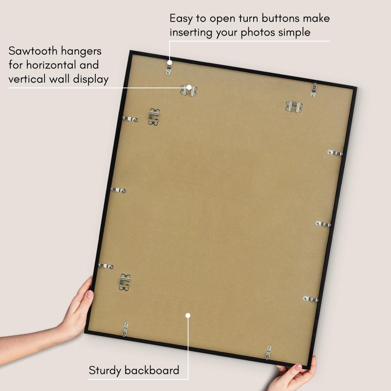 Americanflat 24x30 Picture Frame with Polished Plexiglass - Streamline Collection - Thin Border Picture Frame for Wall Display - Hanging Hardware Included - Black - Image 5