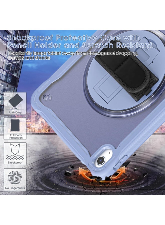 case for iPad (A16) 11th/10th Generation 11/10.9 inch 2025/2022,Rugged Shockproof Protective Cover with 360° Rotating Hand Strap/Stand,Screen Protector,Pencil Holder, pen, blue - Image 3