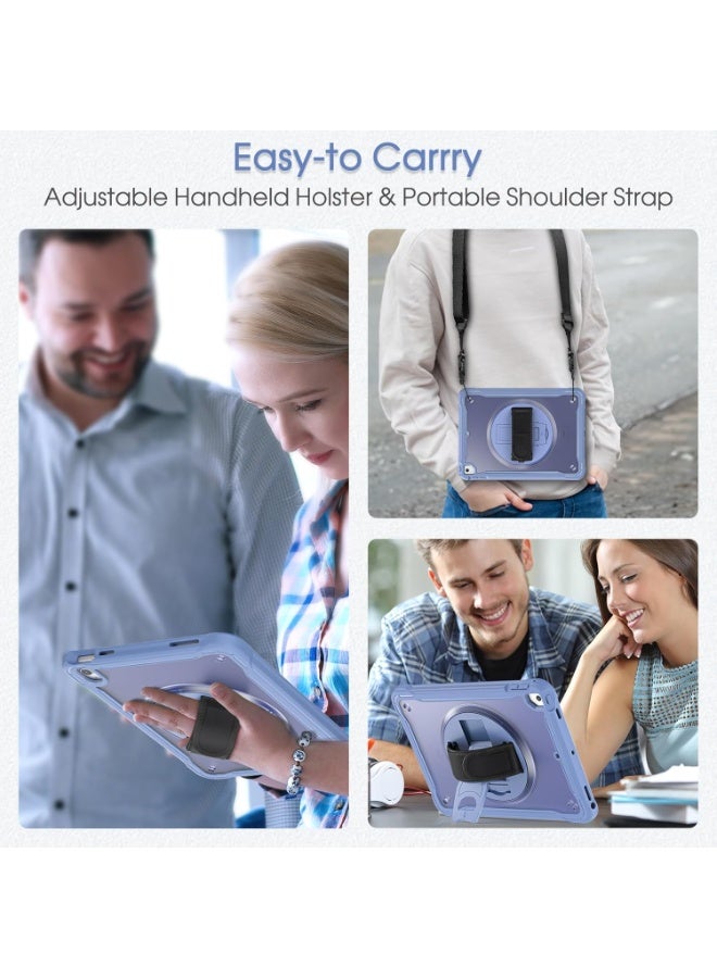 case for iPad (A16) 11th/10th Generation 11/10.9 inch 2025/2022,Rugged Shockproof Protective Cover with 360° Rotating Hand Strap/Stand,Screen Protector,Pencil Holder, pen, blue - Image 4