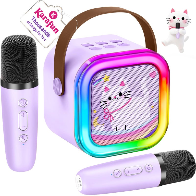 IROO Mini Karaoke Machine For Kids  2025 Top Toys Birthday Gifts Ideas For Girls Ages 4  5  6  7  8  9  10  12+ Years Old  Portable Mp3 Player With 2 Wireless Mics For Party - Image 1