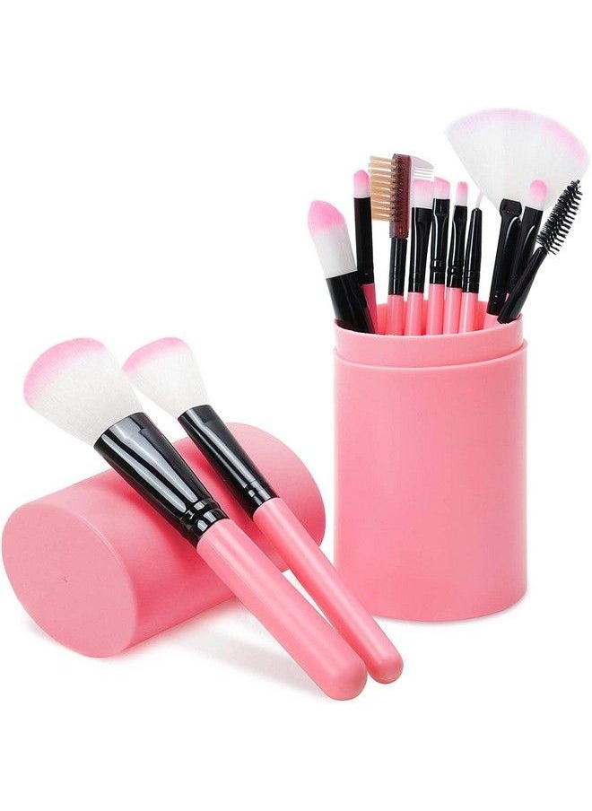 HUDACRUSH - Beauty Professional Makeup Brush Set 12 Pcs Face Makeup Brushes Makeup Brush Set (Pink) - Image 1