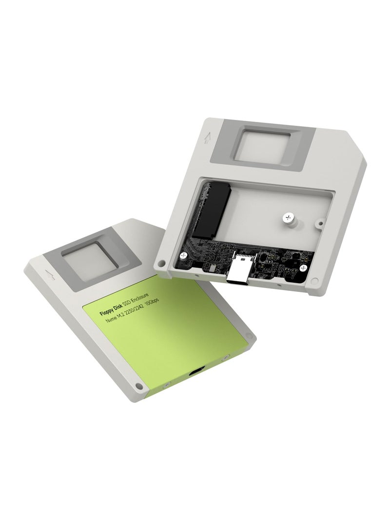 Hagibis SSD Enclosure, Floppy Disk Style USB 3.2 Gen2 10Gbps to NVMe PCI-E M.2 2230/2242 SSD Case, M.2 External Hard Drive Enclosure for MacBook Laptop iPad Android iPhone 17 Pro Max (Green) - Image 1