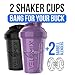 VELOMIX 2 Pack 20 oz Protein Shaker Bottles for Protein Mixes 2x Wire Whisk Leak Proof Shaker Cups for Protein Shakes and Pre Workout Protein Shaker Bottle Pack PurpleBlack - Image 4