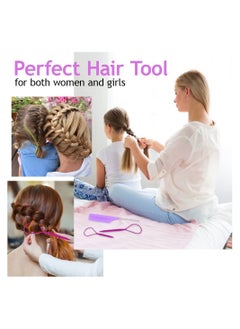 ORiTi Hair Tail 3Pack Hair Loop Tool Set with 2Pcs French Braid Tool Loop 1Pcs Rat Tail Comb Metal Pin Tail Braiding Comb for Hair Styling  - Image 4