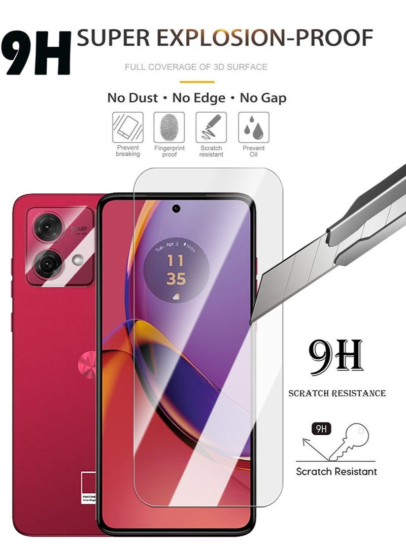 SNBFA MOTO G84 Screen Protector, [1 Pack] Camera Lens Protector Ring Cover, 9H Tempered Glass Screen Protector for MOTO G84 , Case Friendly, Easy Installation,Anti-Scratch Film - Image 2