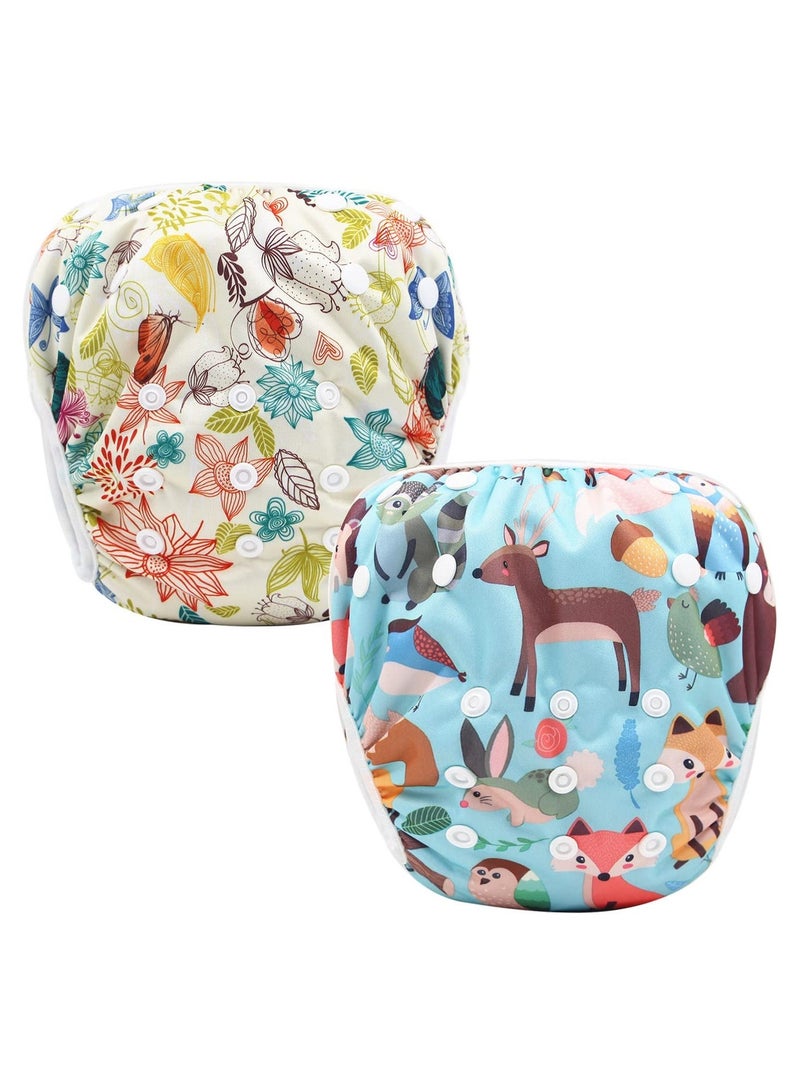 شراء جوي عبوة من 2 حفاضات سباحة للأطفال، حفاضات سباحة للأطفال قابلة لإعادة الاستخدام، مجموعة سباحة مريحة وصحية للأطفال مضادة للتسرب، عبوة من 2 حفاضات سباحة قابلة لإعادة الاستخدام بمقاس واحد قابلة للتعديل للأولاد والبنات مقاومة للماء، مناسبة للأطفال من عمر 0 ​​إلى 3 سنوات - Image 2