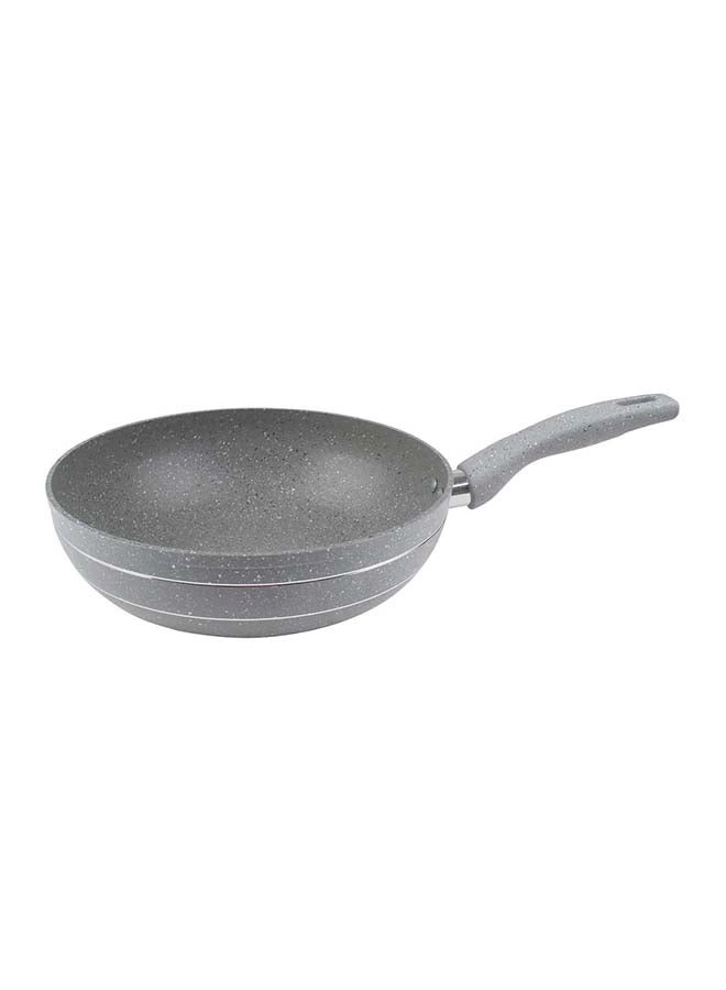 Royalford 28 CM Smart Granite Series Wokpan 5 Layer Durable Construction PFOA Free PTFE Free Grey/Silver - Image 1