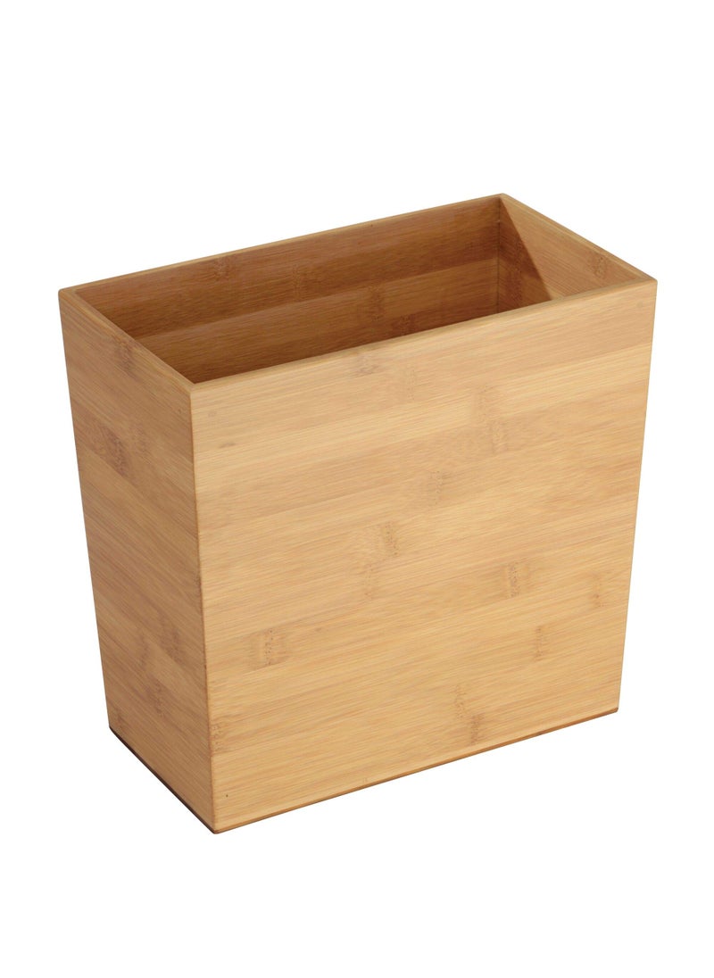 InterDesign iDesign Rectangular Bamboo Waste Basket The Formbu Collection  105 x 575 x 10 Natural Wood Finish 