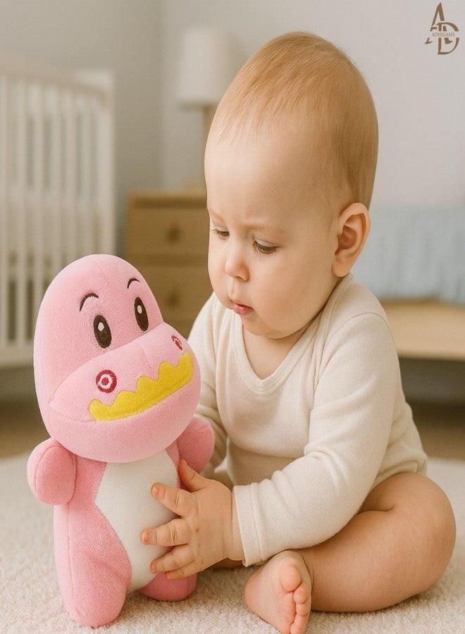 Adhigams Toys for Kids Dinosaur Soft Plush Stuffed, Ultra Soft Skin-Friendly Polyester Cuddly Toy for Baby Boys and Girls, Washable Gift for Birthday, Playtime and Nursery Decor, Size 16 x 10 cm - Image 2