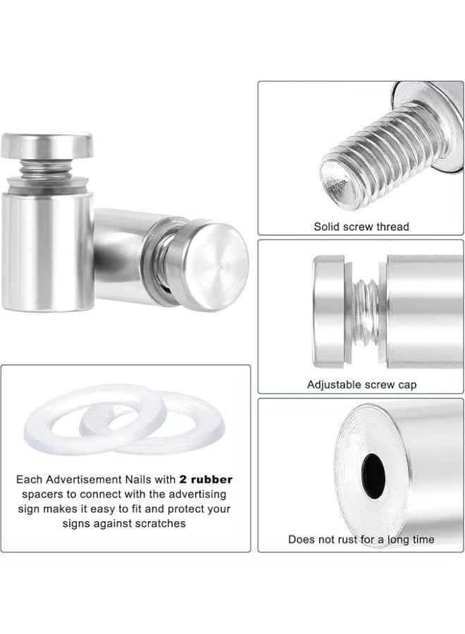 My Souq Store: Multipurpose Standoff Fixings Screws Kit | Heavy-Duty Wall Mount Holders for Acrylic Signs, Glass Panels, and Picture Frames(size:25x16mm)4 pcs - Image 3