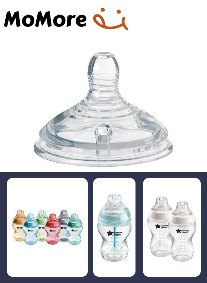 Momore Pack Of 3 Natural Feeding Bottle Nipple 9 Months+, For Tommee Tippee Bottle - Image 3