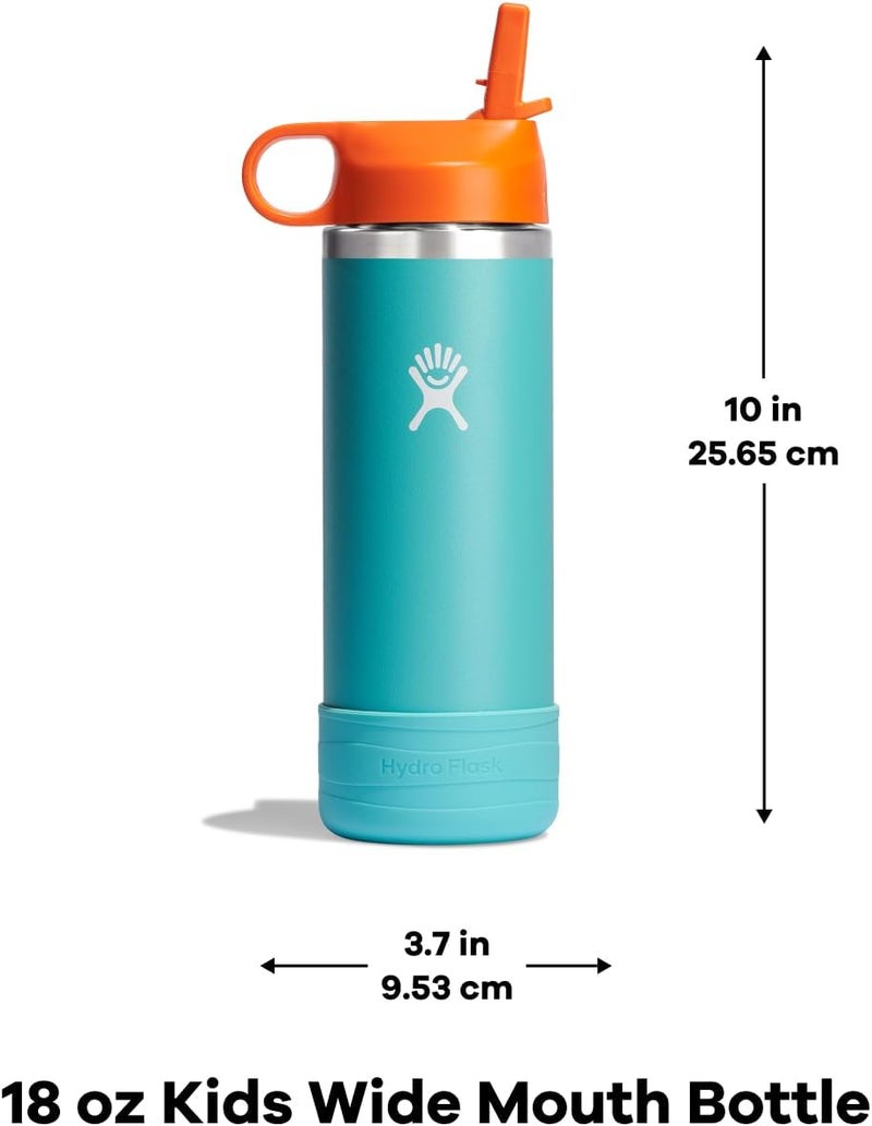 Hydro Flask هيدرو فلاس 18 أونصة للأطفال بغطاء قشة واسع وقاعدة - أخضر - Image 5