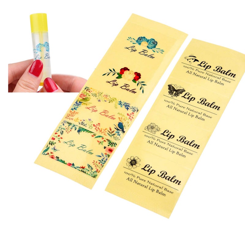Kare Kind Kare & Kind Value Pack of 400 Labels - 8 Different Designs - for Lip Balm Containers, Nasal Inhaler Tubes, etc. - Self Adhesive, Easy Peel - Image 1