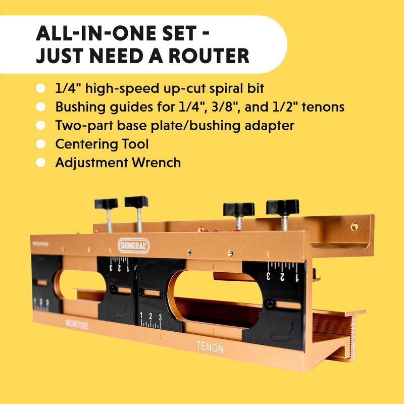 General Tools General Tools Mortise and Tenon Jig - Drill Template Set with Hollow Chisel Bit Attachment  - Image 5