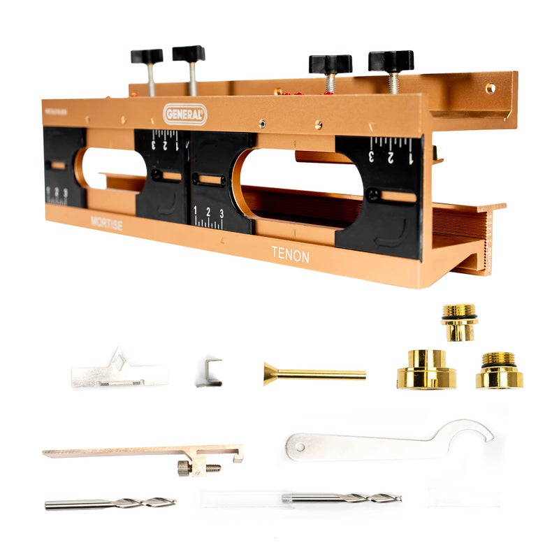 General Tools General Tools Mortise and Tenon Jig - Drill Template Set with Hollow Chisel Bit Attachment  - Image 1