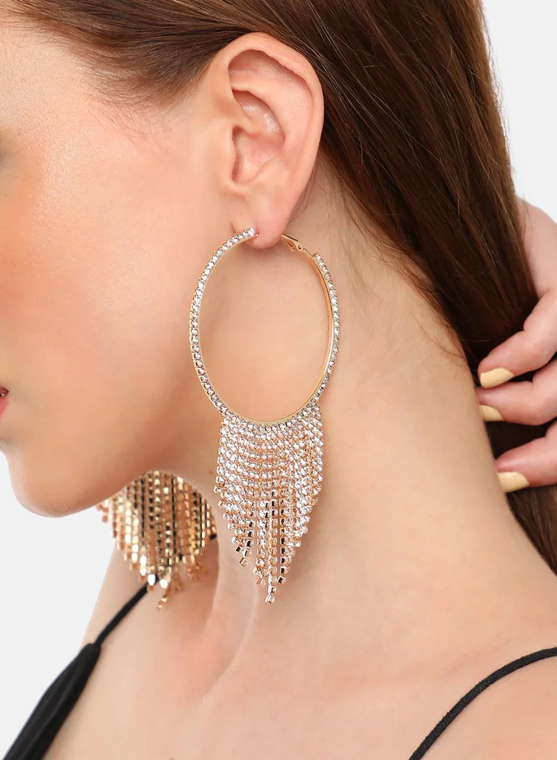 سوهي قرط متدلي من الحجر مصمم للحفلات مطلي بالفضة