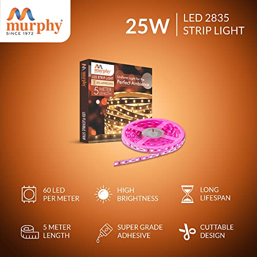 Murphy 25W LED Strip 2835 Cove Light 5 Metre (Pink, Pack of 4) with Driver - Image 2