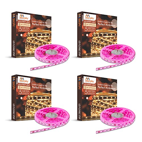 Murphy 25W LED Strip 2835 Cove Light 5 Metre (Pink, Pack of 4) with Driver - Image 1