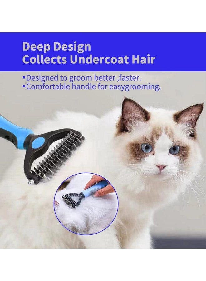 فرشاة إزالة الشعر المتساقط للحيوانات الأليفة من TAN.G، مشط ذو وجهين للطبقة السفلية للكلاب والقطط، أدوات تنظيف الكلاب لإزالة التشابك والتشابك، يقلل التساقط بفعالية بنسبة تصل إلى 95% لشعر الحيوانات الأليفة القصير والمتوسط والطويل. - Image 4