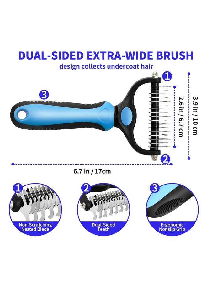 فرشاة إزالة الشعر المتساقط للحيوانات الأليفة من TAN.G، مشط ذو وجهين للطبقة السفلية للكلاب والقطط، أدوات تنظيف الكلاب لإزالة التشابك والتشابك، يقلل التساقط بفعالية بنسبة تصل إلى 95% لشعر الحيوانات الأليفة القصير والمتوسط والطويل. - Image 5