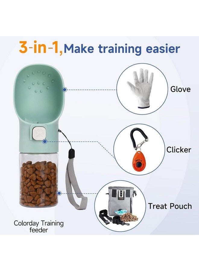 colorday Colorday Handheld Dog Treat Dispenser Built-in Clicker & Treat Pouch, Hand Feeder for Puppy Training Walking Hiking Traveling (6.7 OZ, Green) - Image 3