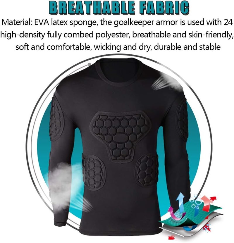 Shinestone Adult Men's Goalkeeper Armor BodyShield Padded Compression Shirt Pants and Short with Sponge Protector - Image 4
