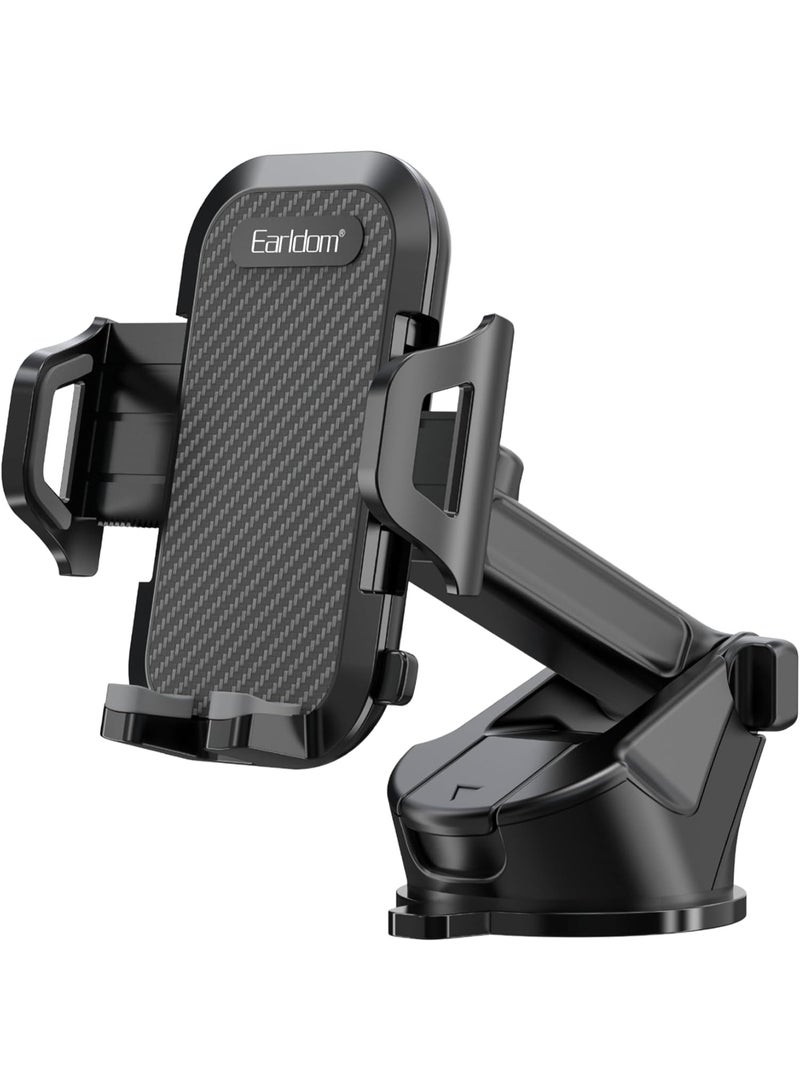 Earldom EH59 Universal Car Mount Holder – Adjustable Dashboard & Windshield Phone Holder, 360° Rotation, Strong Suction, Black - Image 1