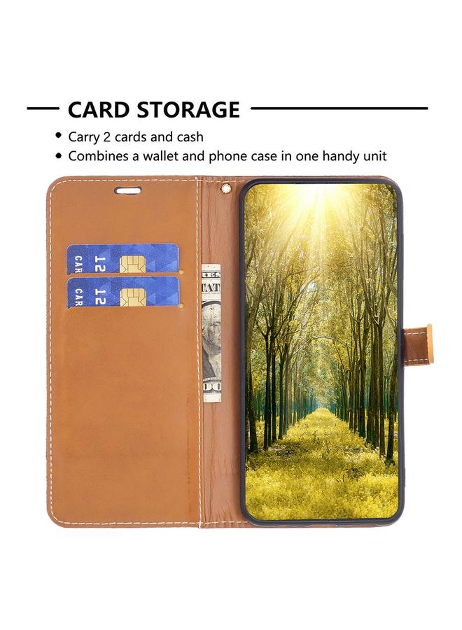 S-TOP Case For Samsung Galaxy A55 Color Block Denim Texture Leather Phone Case - Image 4