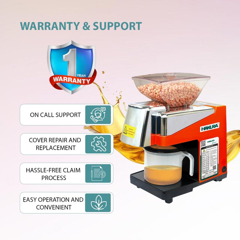 HAKURA HAKURA H2O2B Comfort Oil Extractor Oil Maker Press Machine For Home 560 Watts Red  - Image 5