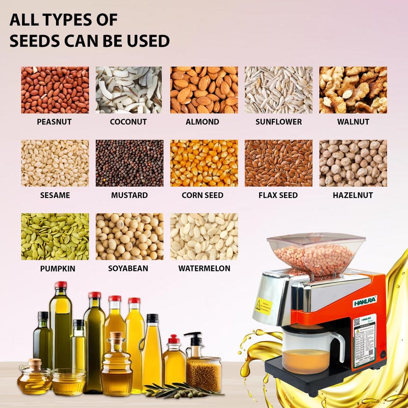 HAKURA HAKURA H2O2B Comfort Oil Extractor Oil Maker Press Machine For Home 560 Watts Red  - Image 4