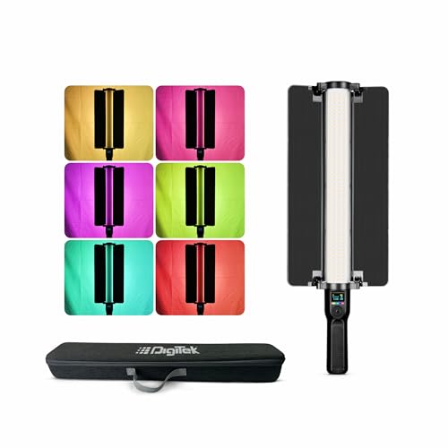 Digitek (DSL 600 RGB) 35W Bi-Color + 30W RGB LED Video Stick Light with Barndoor, Dual Temp 2700K-7500K, 14 Special Effects, 3500LM, CRI >95, C Type Charging, 1/4' Mount - Image 1