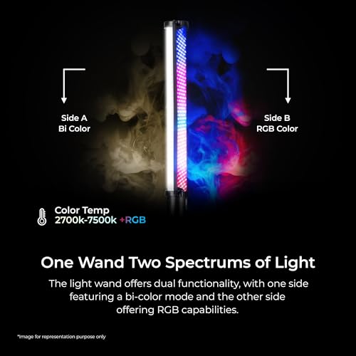 Digitek (DSL 600 RGB) 35W Bi-Color + 30W RGB LED Video Stick Light with Barndoor, Dual Temp 2700K-7500K, 14 Special Effects, 3500LM, CRI >95, C Type Charging, 1/4' Mount - Image 3