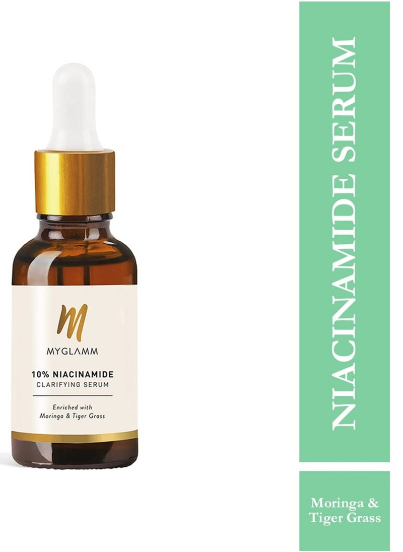 10% Niacinamide Clarifying Serum 30 ml   Face Serum for Acne Marks  Blemishes With Moringa and Tiger Grass