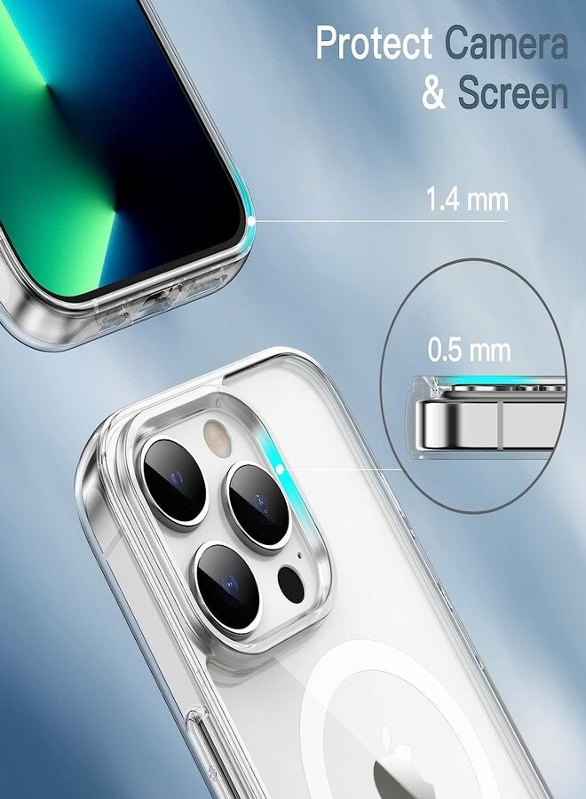 iPhone 13 Pro Magnetic Case, Compatible with MagSafe Wireless Charging, Anti-Scratch Bumper Cover (Clear), TPU - PC - Image 5